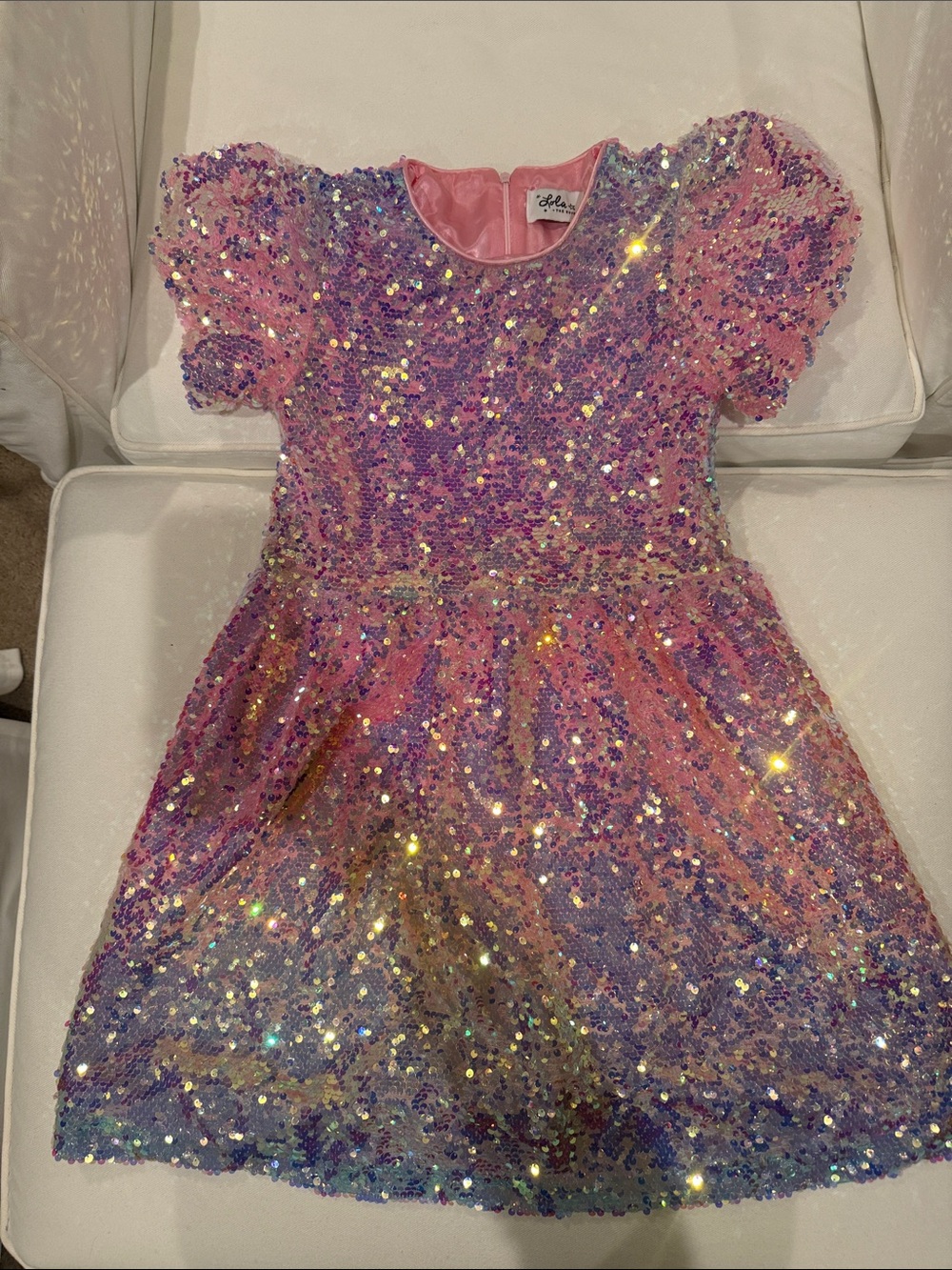 Lola + The Boys Pink and Purple Sequin Party Dress